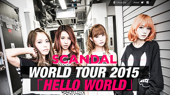 SCANDAL เตรียมลุยเวิลด์ทัวร์ 2015 ในญี่ปุ่น-ยุโรป-อังกฤษ-อเมริกา-เม็กซิโก-เอเชีย!